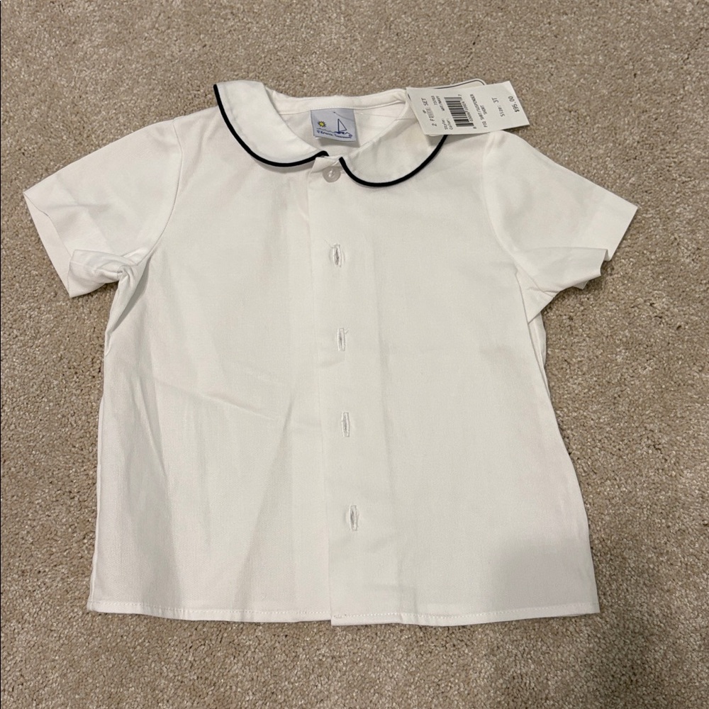 NWT Florence Eiseman White and Navy two piece set, 3T - Picture 5 of 8